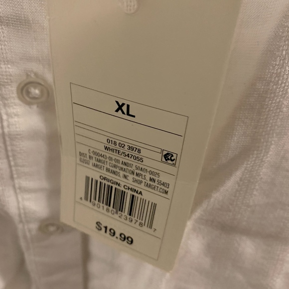 A New Day White Button Front Smock Top NWT, XL - Picture 3 of 5